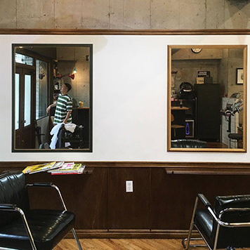 美容室などの大型鏡フレーム NOTEWORKS